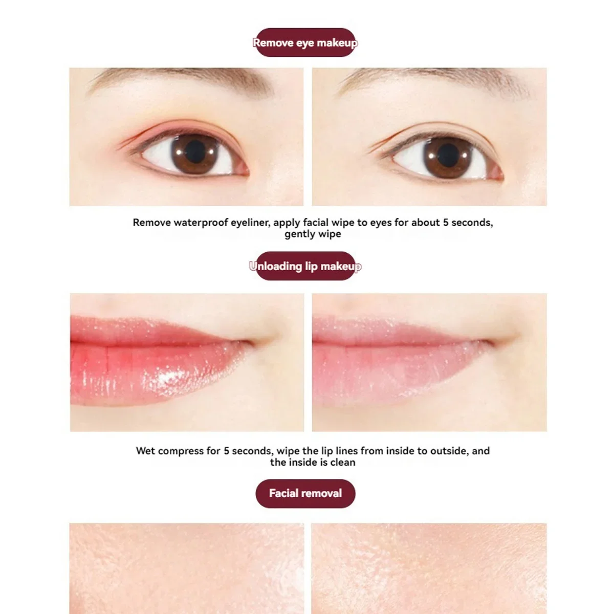 MAFFICK 40 pz Olio Detergente Rosa Camelia Delicato Non irritante Nutriente Idratante Pulizia Profonda Olio Struccante