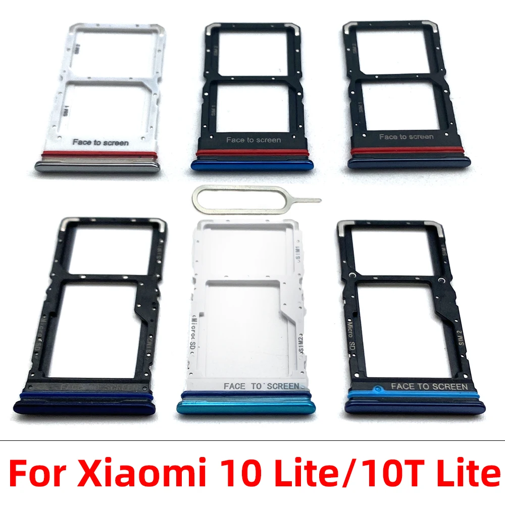 NEW SIM Card Slot SD Card Tray Holder Adapter For Xiaomi Mi 10 10T Pro Lite Mi Note 10 / CC9 Pro Mobile Phone + Pin