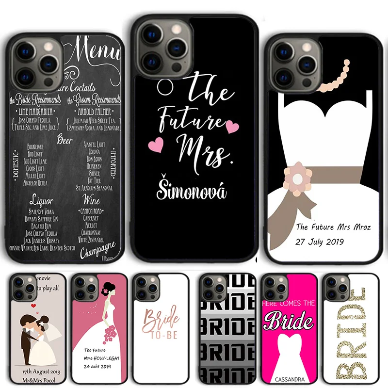 Personalised Wedding Bride groom Name Phone Case Cover For iPhone 15 16 14 13 12 Pro Max mini 11 Pro Max XS X XR Plus