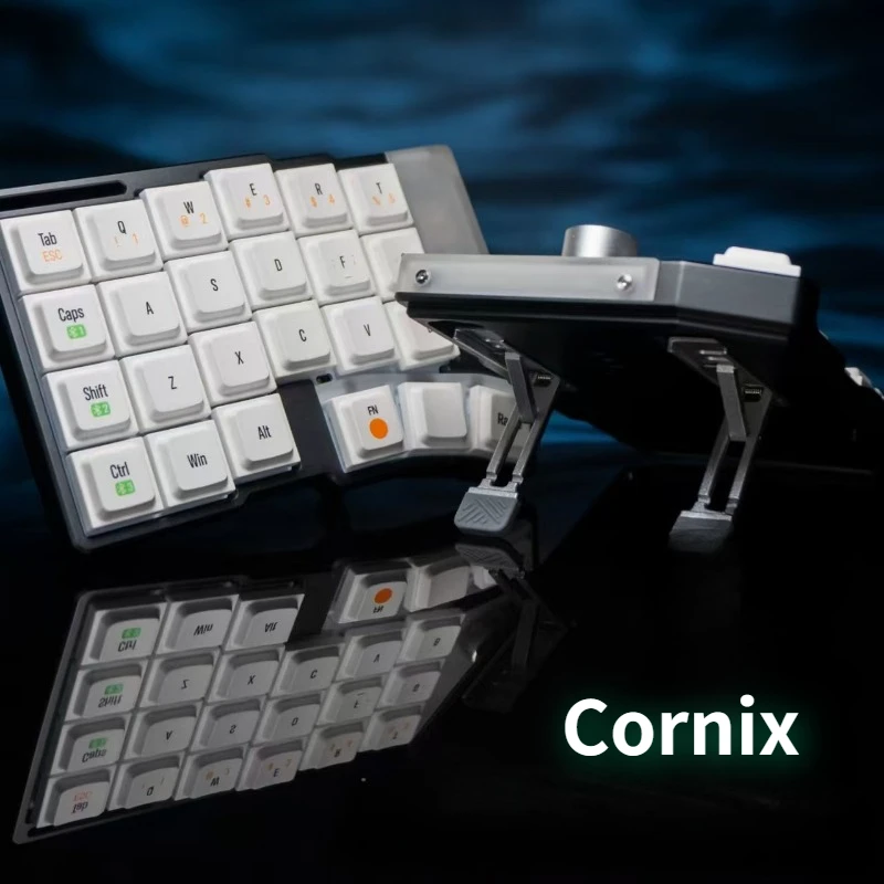 （Silver in Stock） Cornix Split Keyboard Bracket Version Aluminium Case Hot Swap Kit Bluetooth Wireless Separate Keyboard VIAL