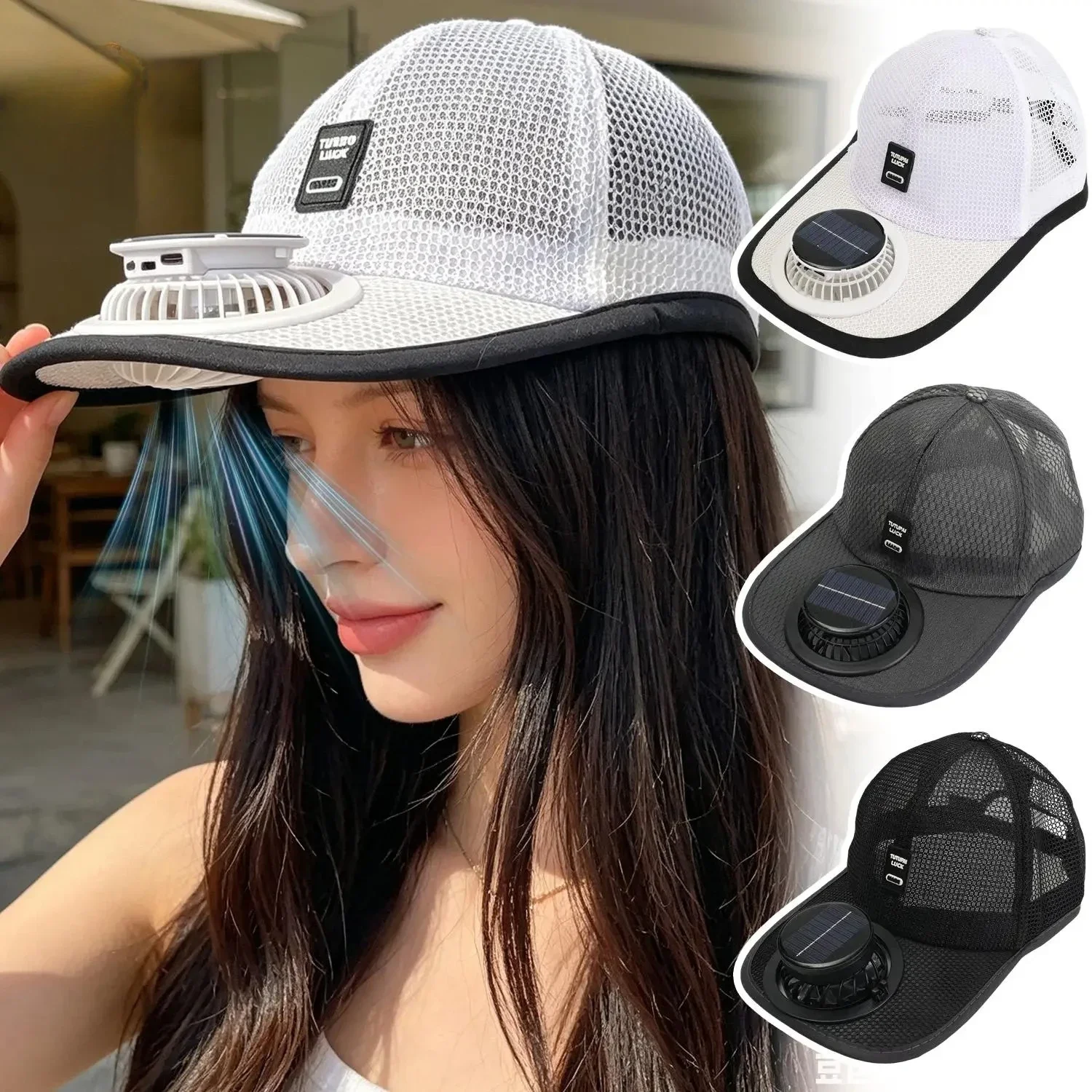 Solar Powered Fan Hat USB Rechargeable Breathable Mesh UV Protection Cap For Men Fishing Hiking Summer Outdoor Sun Accessory