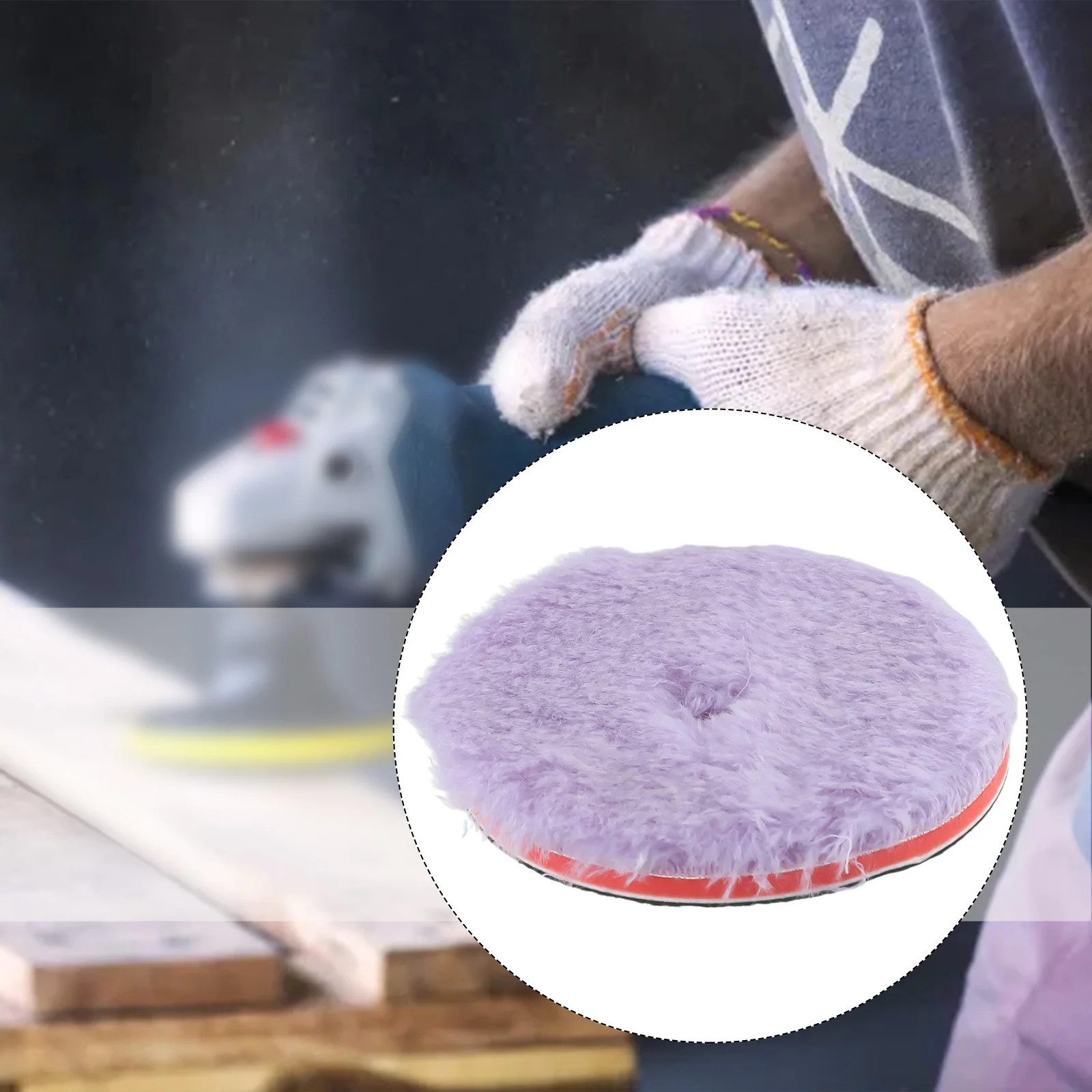 130mm Purple Wool Polishing Pad Long Hair Wool Polish Pads Power Waxing Sponge Work With Buffing Machine Car Polisher