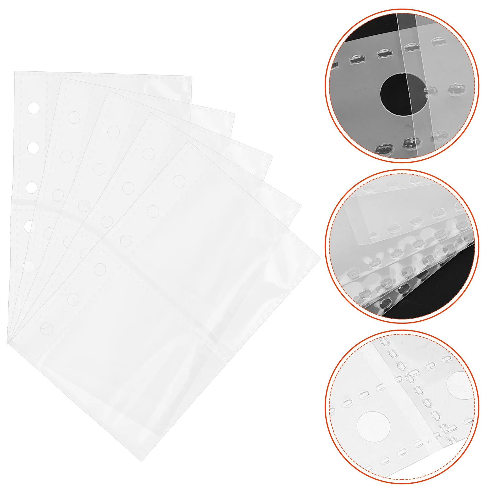 

50Pcs Scrapbook Album Refills Transparent Card Sleeve Pages Protective Loose Leaf Photo Card Binder Sheets for Organization