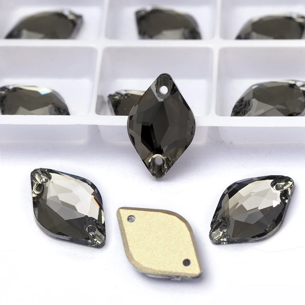 PUBRILEX Vorteilspack Schwarze Diamant-Strasssteine mit Flacher Rückseite und Facetten zum Nähen für Kleidungsstücke und Schmuckdekorationen – Detail 5