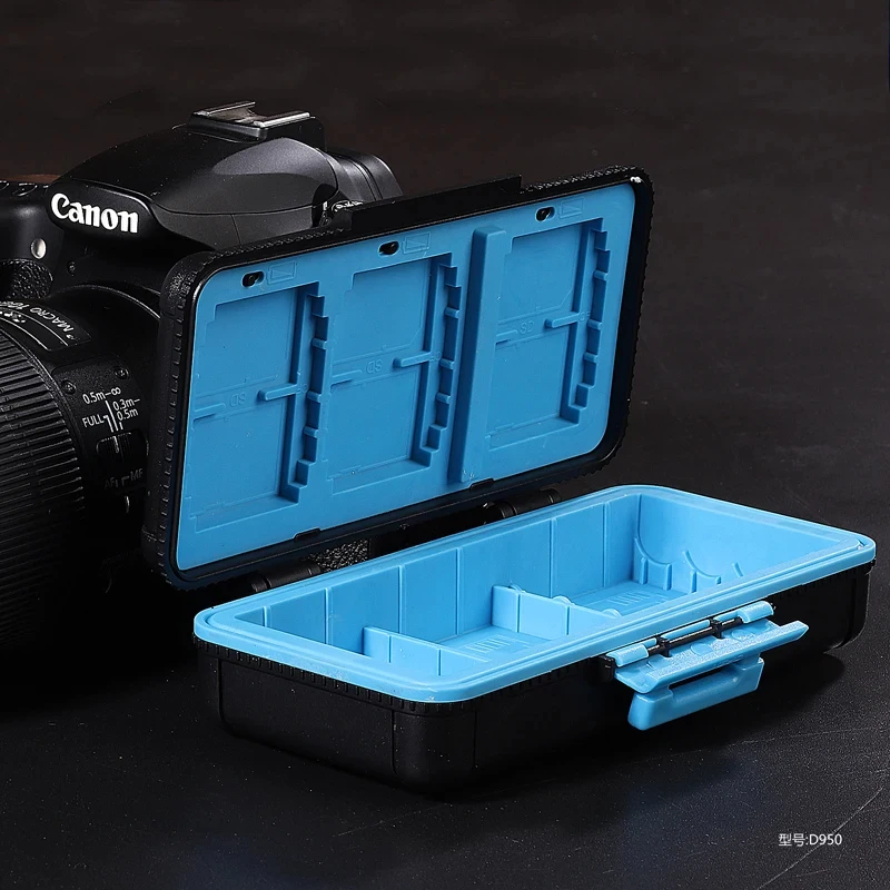 Caja de almacenamiento de batería para cámara, Protector a prueba de golpes, SD CF XQD, soporte organizador de tarjeta de memoria, ENSGO D950