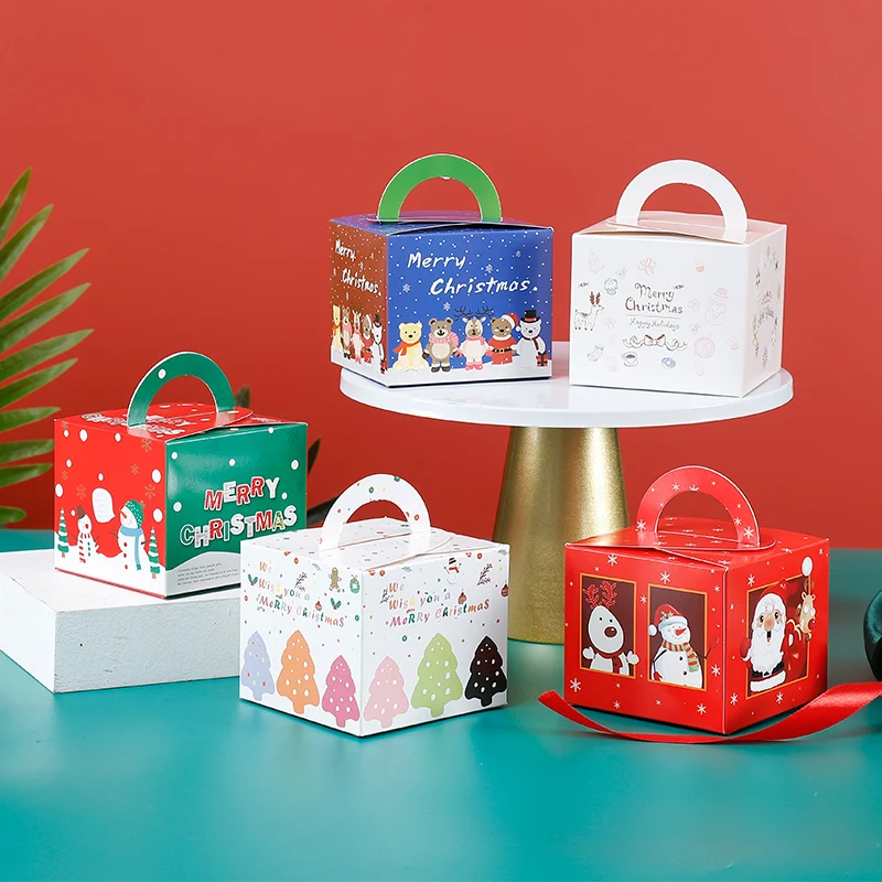 Handgefertigte Verpackungsbox Weihnachten Handliche Backwarenbox Schneeflocken-Keksdose für Friedliche Nacht-Snacks