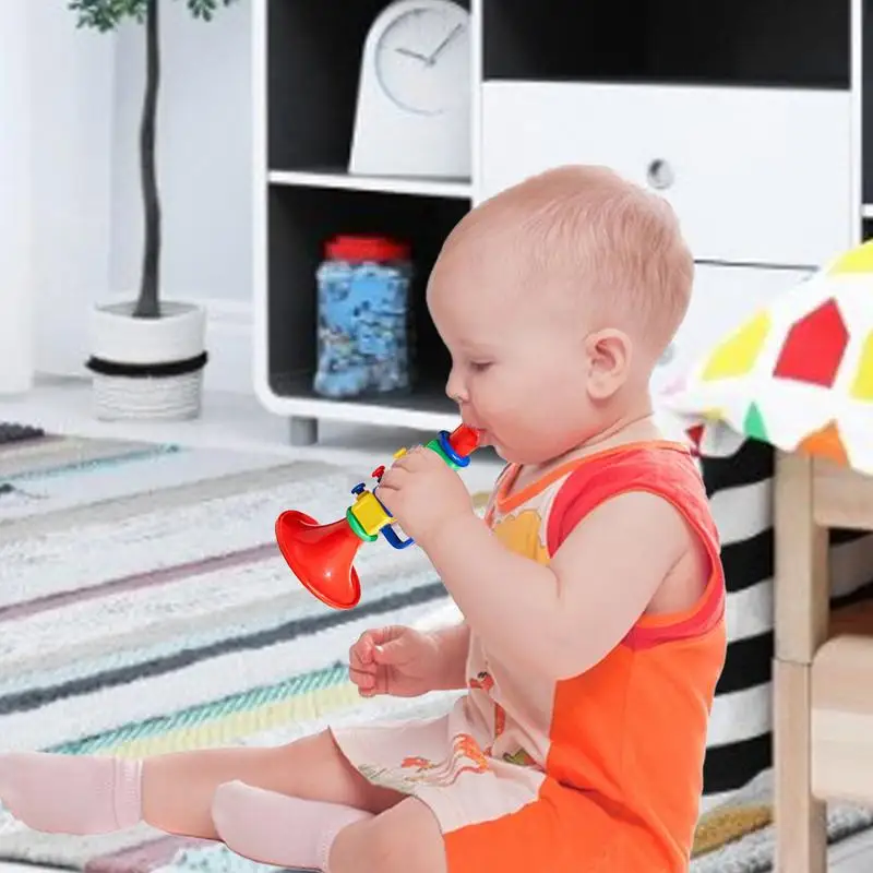 Kinder Trompete Spielzeug Kinder Frühen Montessori Pädagogisches Spielzeug Bunte Musikinstrumente Spiele für Kleinkind Geschenke Horn Spielzeug