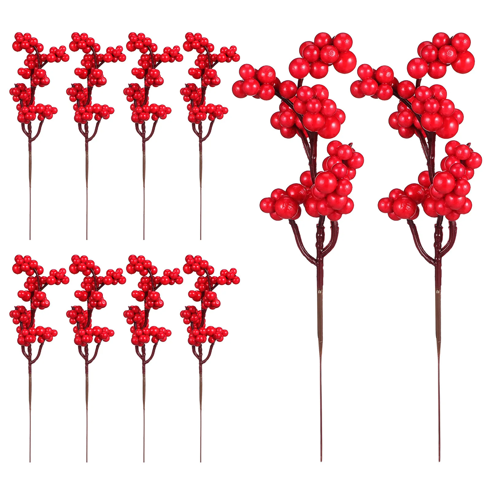 

DIY Berry Branch Ornament 10pcs Christmas Artificial Holly Red Simulation Plant for Party Home Xmas Tree Decor Wreath