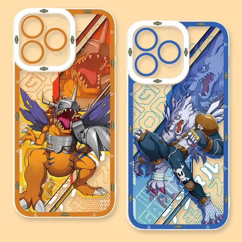 Luxury Digimon Adventure Phone Case For iPhone 15 14 Pro Max 13 12 Mini 11 Pro XR XS X 8 7 6 6S Plus SE 2020 Soft Silicone Cover