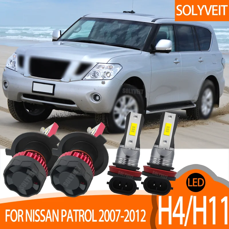 

12v H4 H11 LED Headlight Fog Light Bulbs with Enhanced Vision 6000K White FOR Nissan Patrol 2007 2008 2009 2010 2011 2012