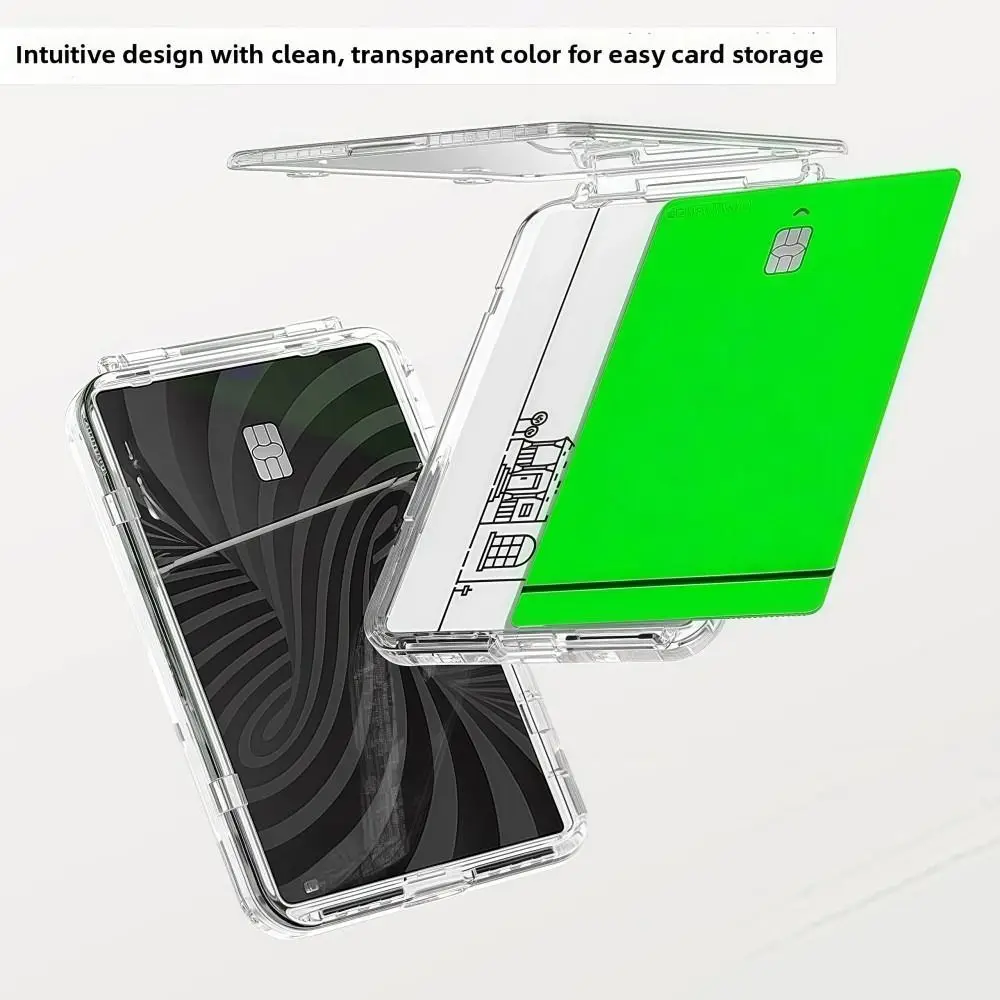 Transparent For MagSafe Card Sleeve Shockproof 2 Card Slots Magnetic Stand Card Holder Detachable for iphone 17/16/15/14/13/12