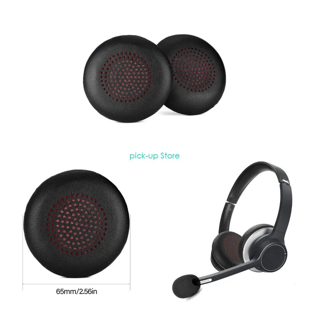 

Q5WA Replacement Ear Pads for Poly 4310/4320/UC2 Soft Leather Headphones Earpads with Mic Cover