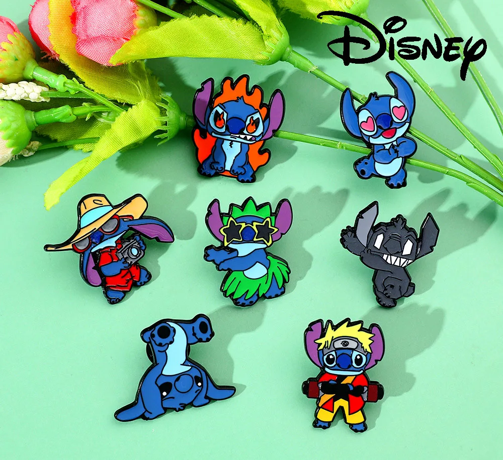 

Disney Stitch Cute Brooch Metal Enamel Pins Anime Pins Backpack Clothing Handbag Jewelry Decorate Stitch Brooches for Women