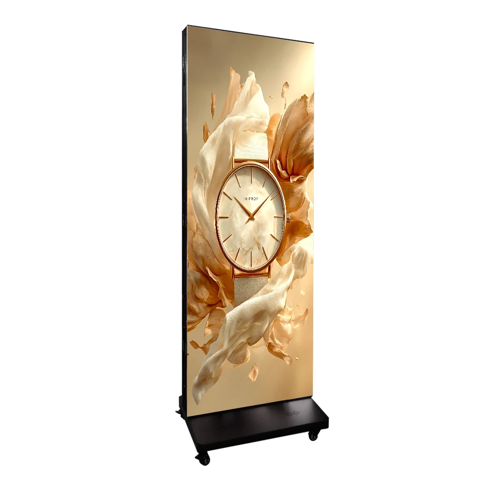 Indoor Portable Digital GOB P1.9 P2.5 Indoor LED Poster Display Banner Totem For Shops Hotels Retail Ads