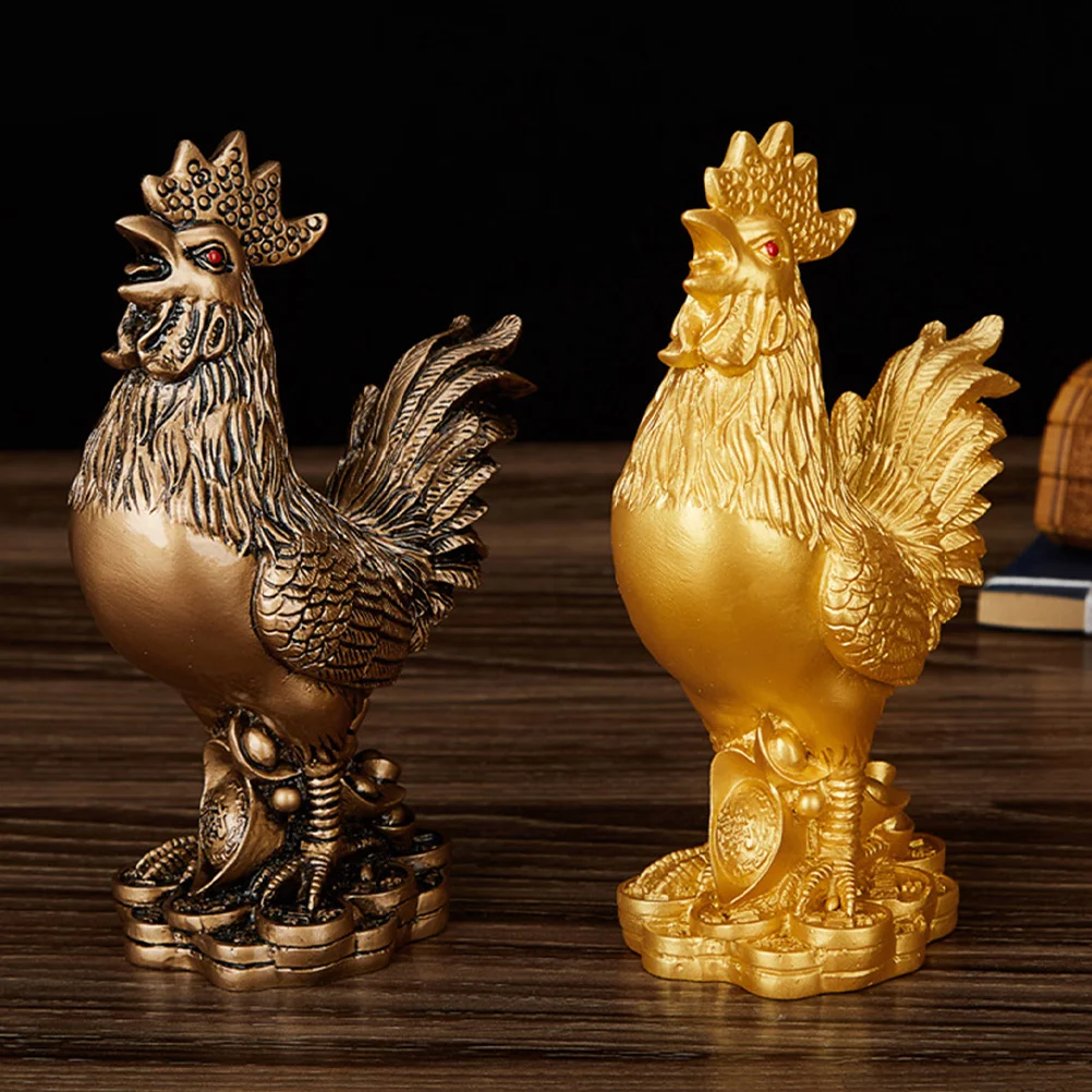 

Fine Workmanship Resin Rooster Decor Souvenir for Room Desk Office Festive Season Gifts 15Cm Decorative Rooster