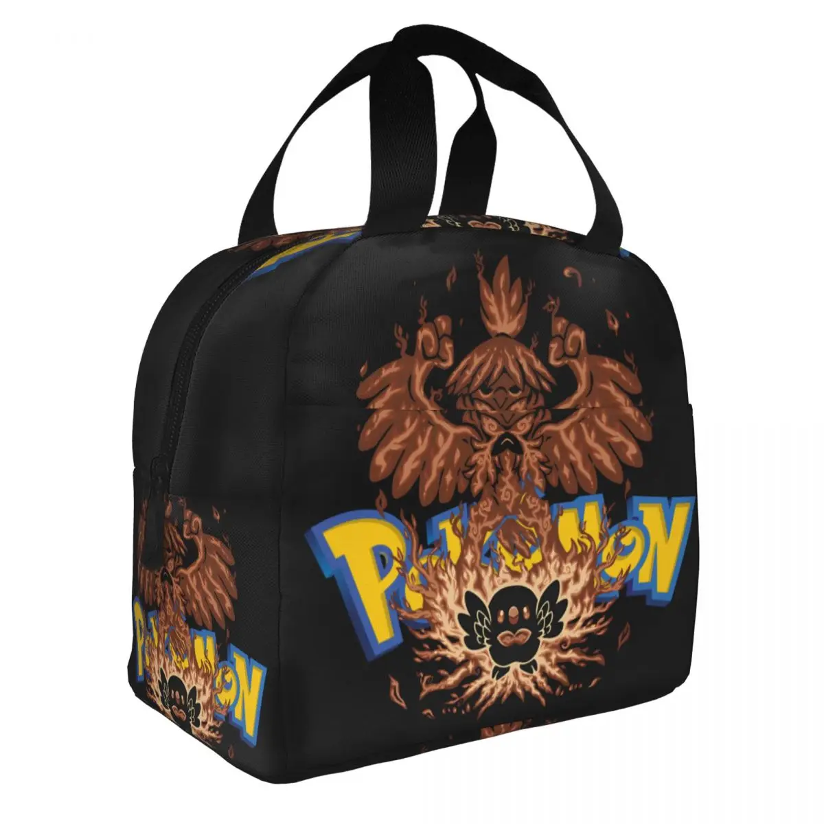 For Men Kid Lunch Food Box Silhouette Fighting Owl Evolution Thickened Handheld Pokemon ToteHand BagSchool