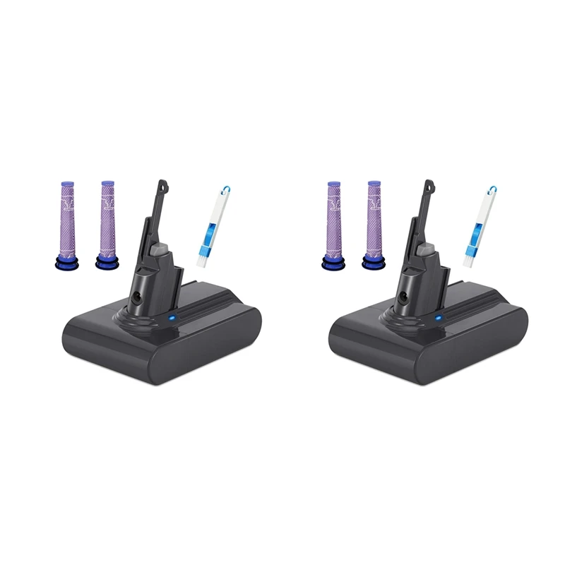 

2X Replace V7 Battery Adapter+4Xpre-Filter+Brush 21.6V For Dyson V7 Animal/Extra/Absolute/Trigger Vacuum Cleanersglobal Stock Re