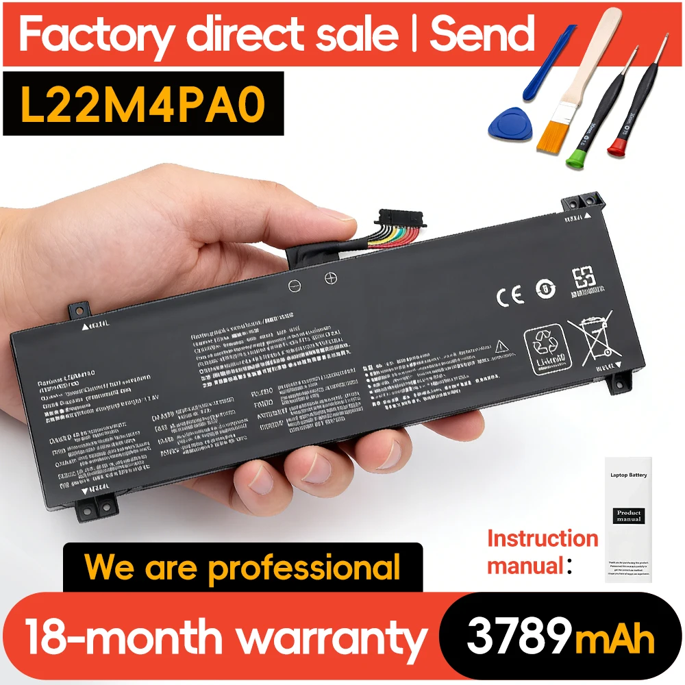 SUOZHAN L22M4PA0 15.44V 60Wh 3789mAh Laptop Battery For Lenovo Egion Slim 5-16APH8 IRH8 15IRH8 15APH8 16APH8 L22D4PA0 L22X4PA0 L