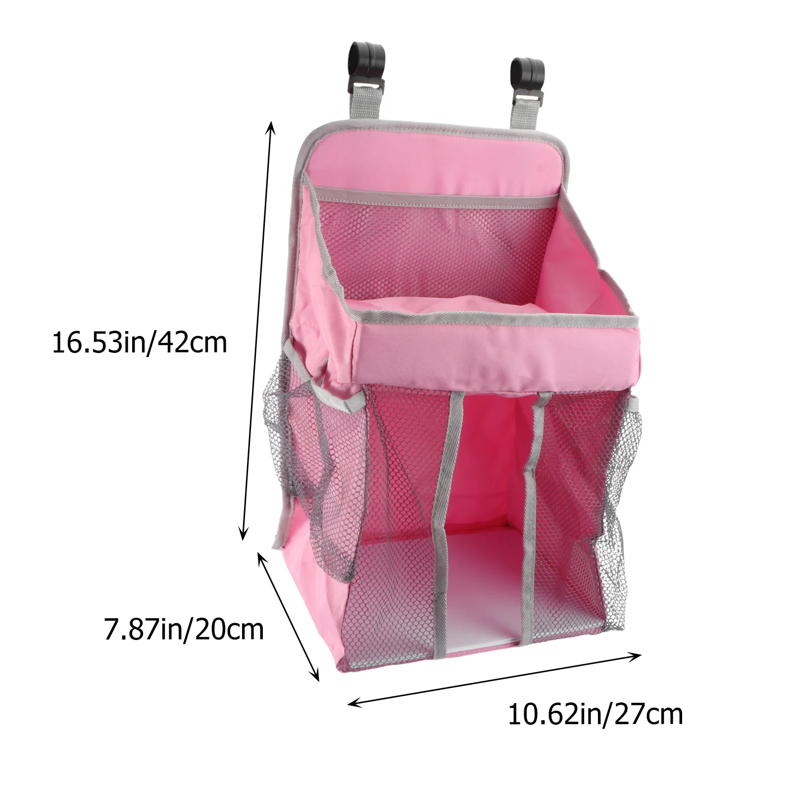 منظم تخزين سرير المهد، تصميم وردي قابل للتعليق، دعم متين، ملحقات زجاجة الحليب للوجبات الخفيفة #5