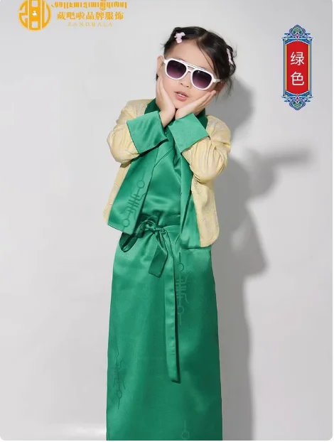 الصينية التبتية الفتيات بولا فستان البدلة أداء الرجعية Xizang الملابس