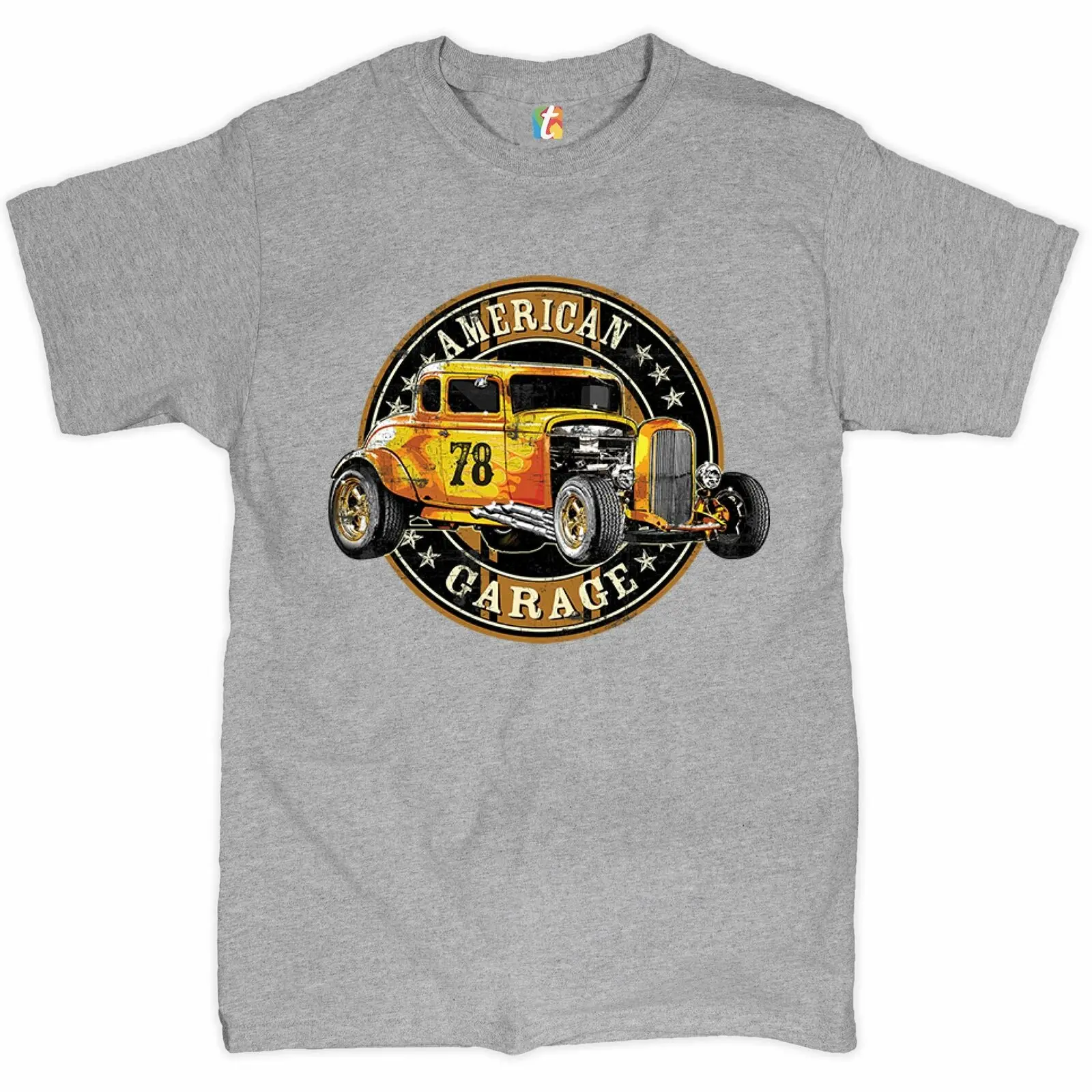 American Garage T-shirt Retro Hot Rod American Muscle Men's Tee