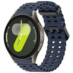삼성 갤럭시 시계 7 FE 5 6 4 클래식 5 프로 40 44mm 간격 없음 실리콘 팔찌 correa Galaxy Watch6 watch4 스트랩 용 오션 밴드