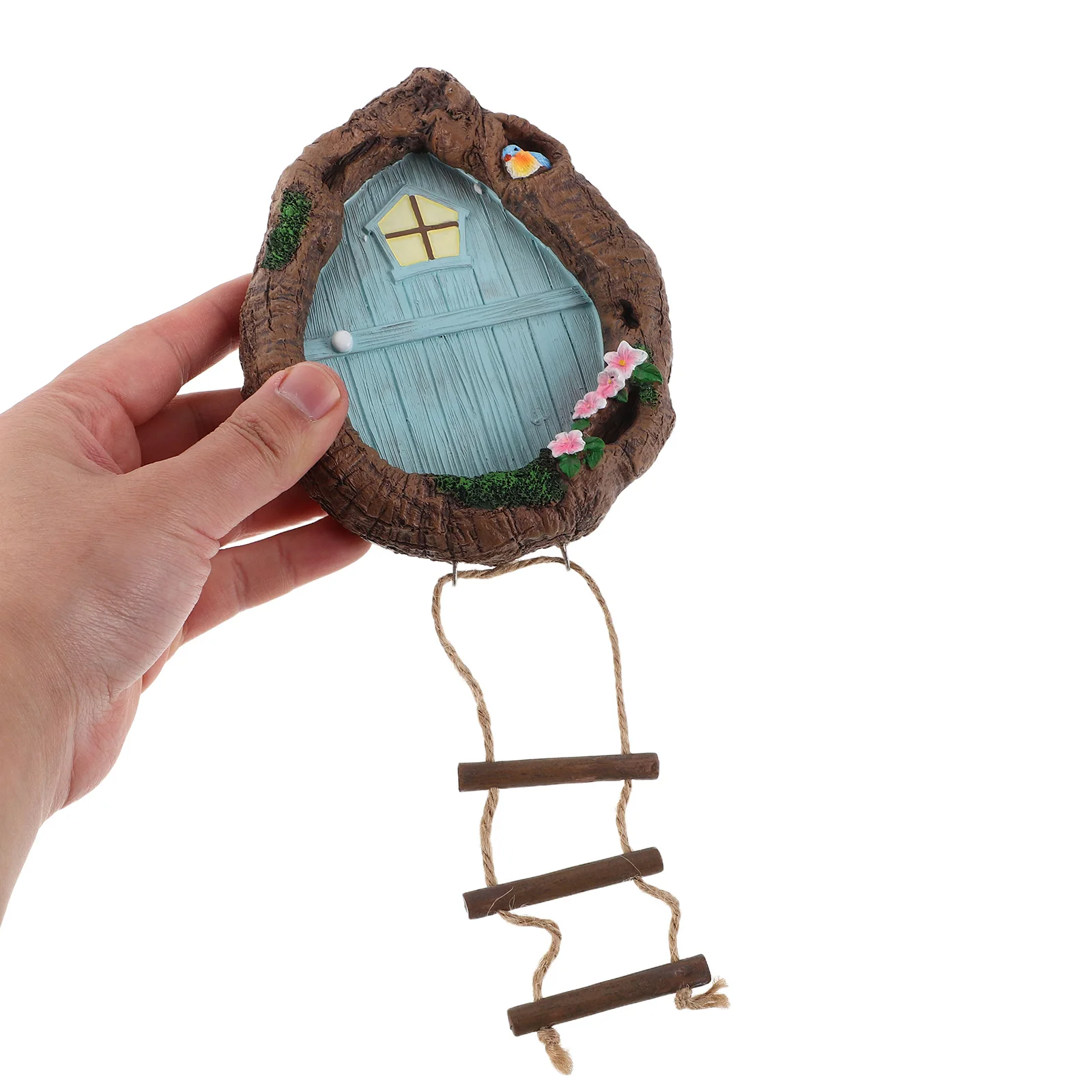 

Glow in the Dark Garden Hanging Ornament Resin Figurine Decor Miniature Fairy House Door Outdoor Durable Sculpture Yard Fence