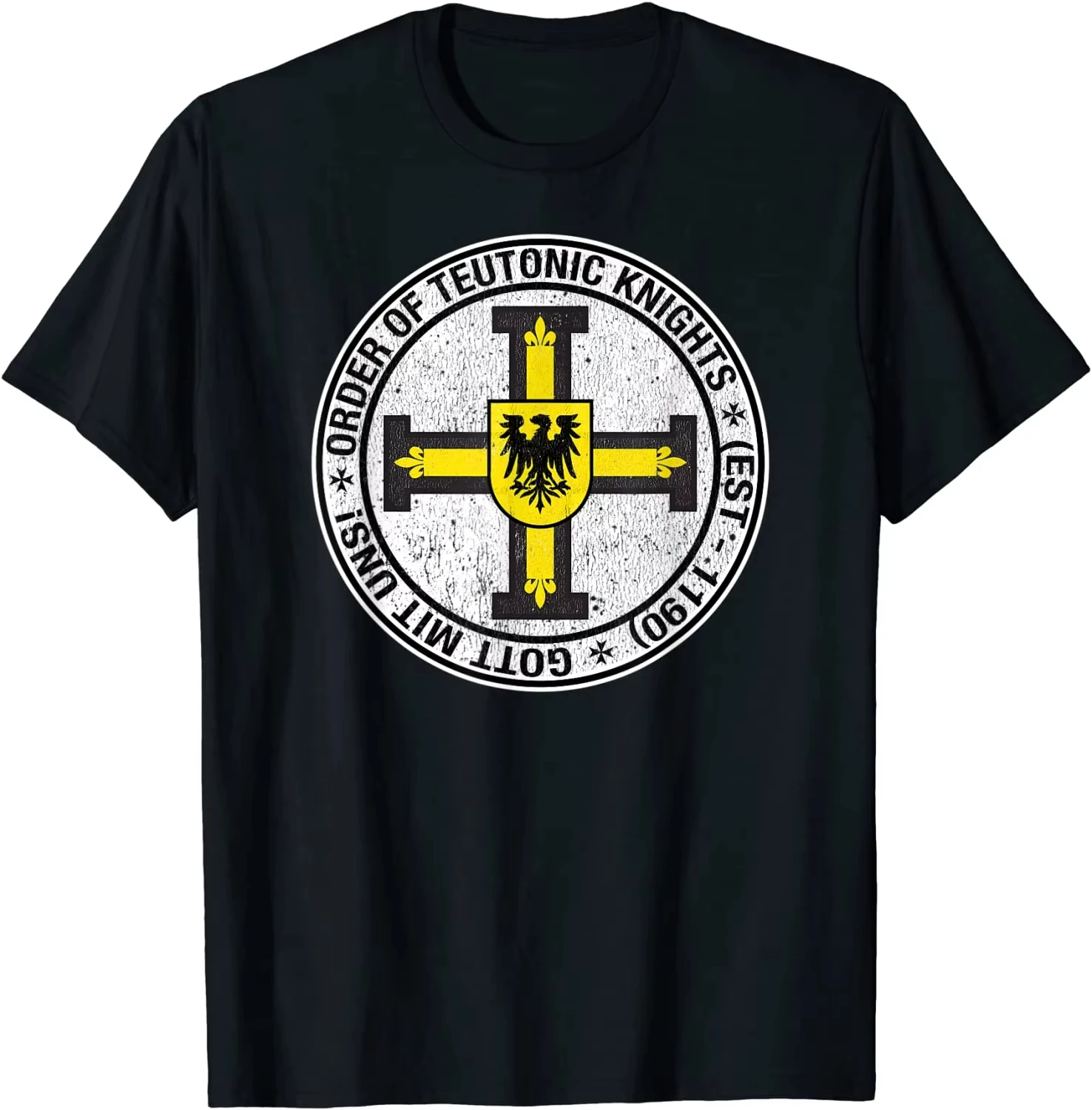 

Футболка с гербом Order of The Knights Teutonic. Летняя хлопковая мужская и женская хлопковая футболка с коротким рукавом и круглым вырезом, унисекс, модная уличная футболка