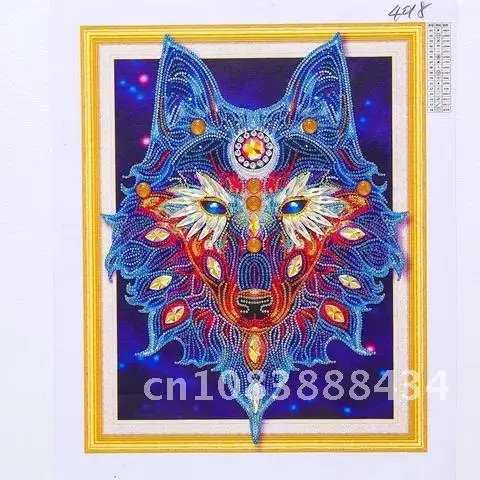 Special Shape Diamond Painting Cross Stitch Animal Handmade Gift Diamond Embroidery Wolf Partial Drill Kits Mosaic DIY AZQSD