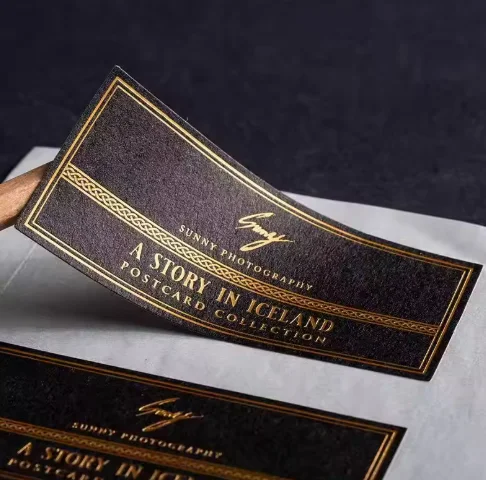 Customized heat-resistant and strong adhesive texture stickers, company logo embossed gloss gold foil stickers, labels