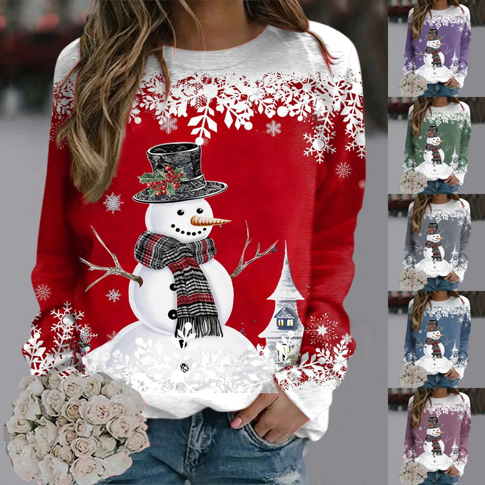 

Sweaters For Women Christmas Teen Girls Long Sleeve Crewneck Sweatshirt Cute Snowman Graphic vintage Outfits Kawaii aesthetic