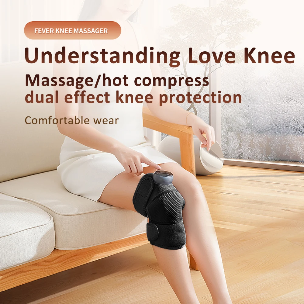 Heated Vibrating Knee Pads for Joint Far-infrared Knee,Shoulder & Elbow Pad 3 in 1 Brace Hot Compress USB Charging Warmer Strap