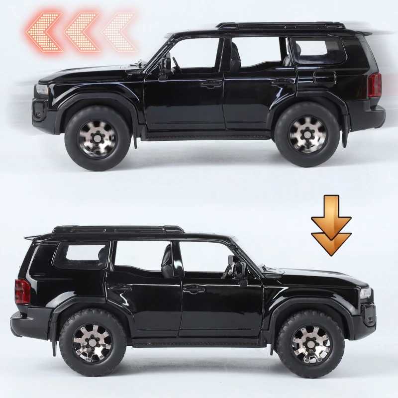 1:32 prado off-road alta simulação diecast liga de metal modelo carro som luz puxar para trás coleção crianças brinquedos presentes