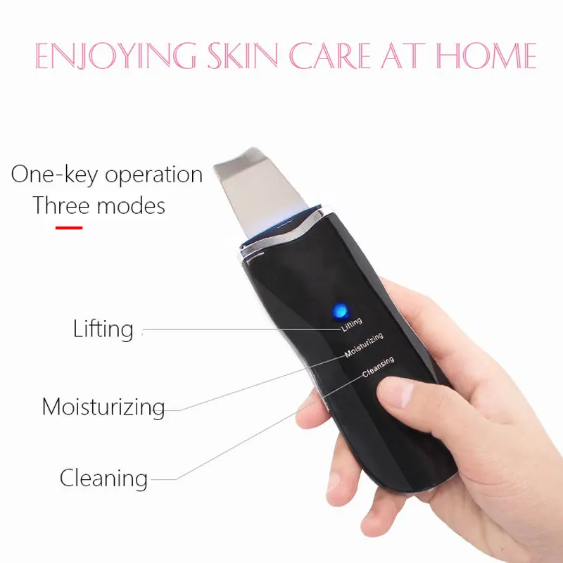 Machine de lifting EMS à ultrasons pour le visage, appareil de beauté pour enlever les points noirs, nettoyeur de peau, épurateur de visage