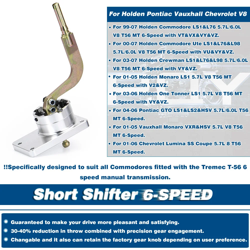 Free Shipping Short Shifter Fit For Commodore Monaro VT/VX/VY/VZ/HSV Lumina SS Pontiac GTO T56 WX5390