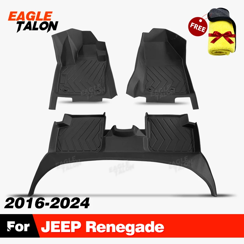 For JEEP Renegade 2016-2024 2023 2022 2021 2020 19 18 17 All-Weather TPE Floor Mat Custom Carpet Cover Auto Interior Accessories