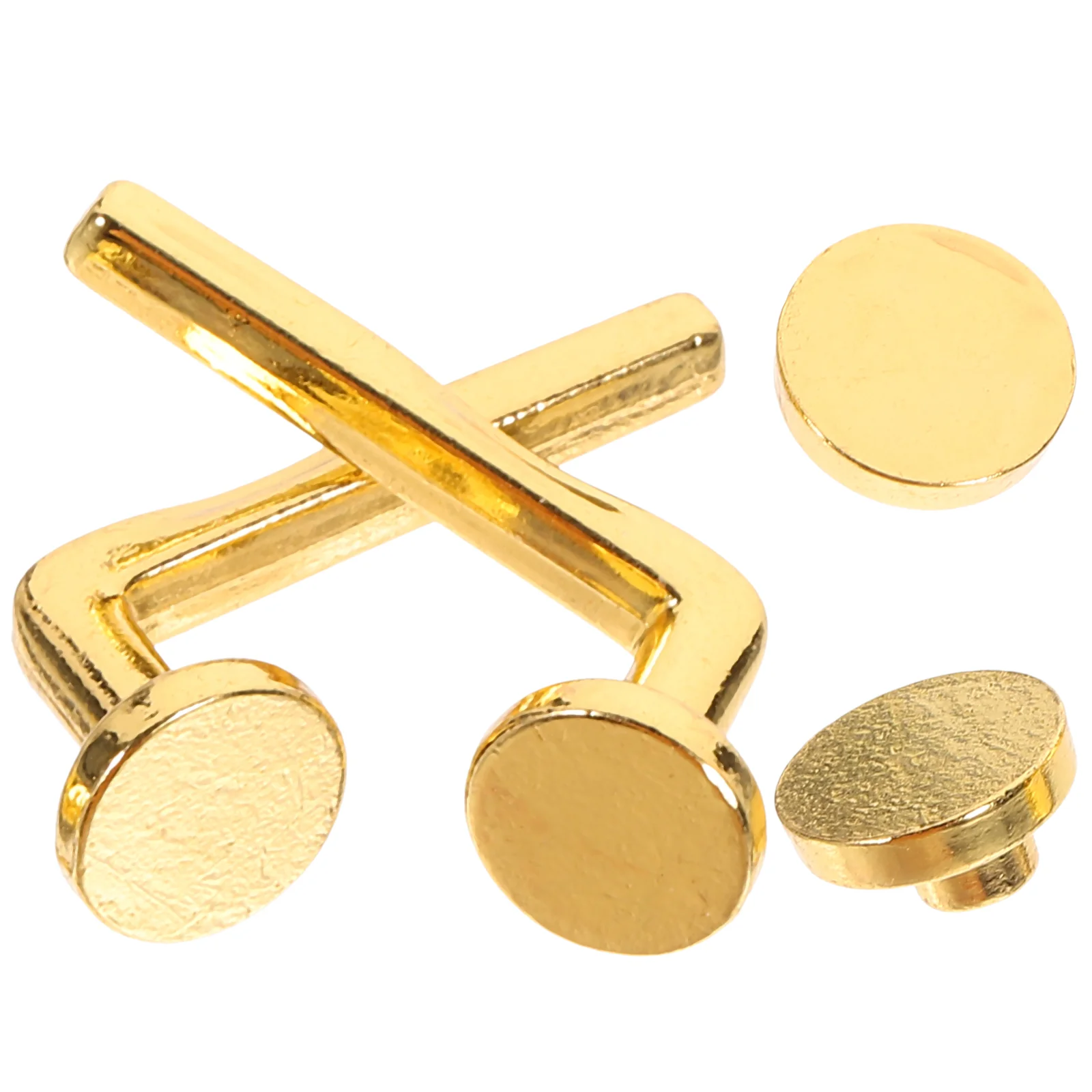 

2 Sets Mini Door Handle Pretend Play Knobs Decor Furniture Miniature Metal For Dollhouse Gold Locks Model