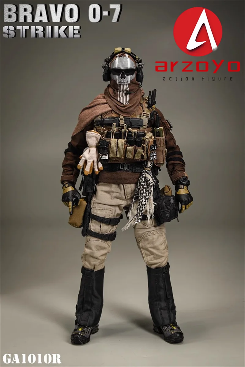 EASY&SIMPLE 1/6 BRAVO 0-7 SAS Maska Czaszki w Skali 1/6, Strój Bojowy Ducha, Pełny Zestaw dla Figurki Akcji 12-calowej, Model Kolekcjonerski