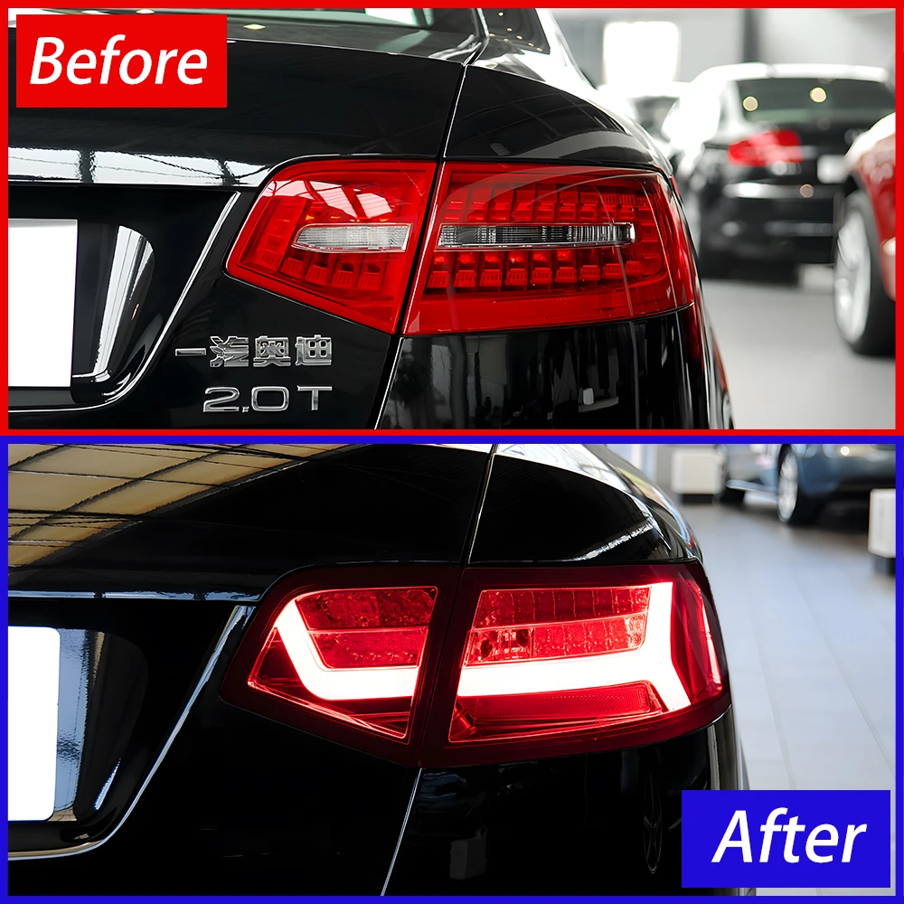 Auto LED Taillight Assembly For Audi A6 C6 4F 2009-2011 Upgrade Rear Lamps Plug And Play Car Accessories Streamer Turn Light