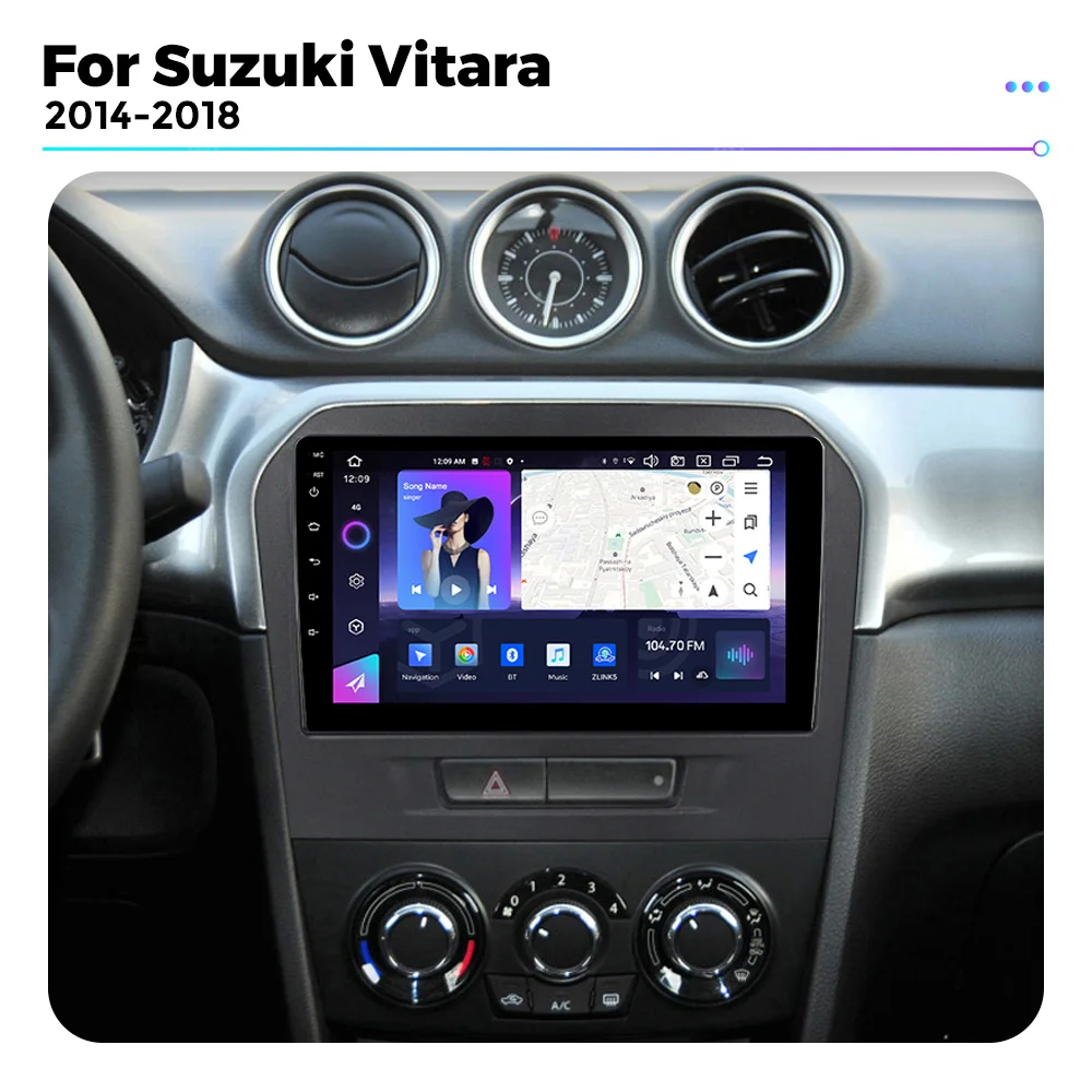 

2 DIN беспроводной Carplay Android авто радио для Suzuki Vitara 2014-2017 2018 2019 2020 мультимедийный видеоплеер GPS-навигация