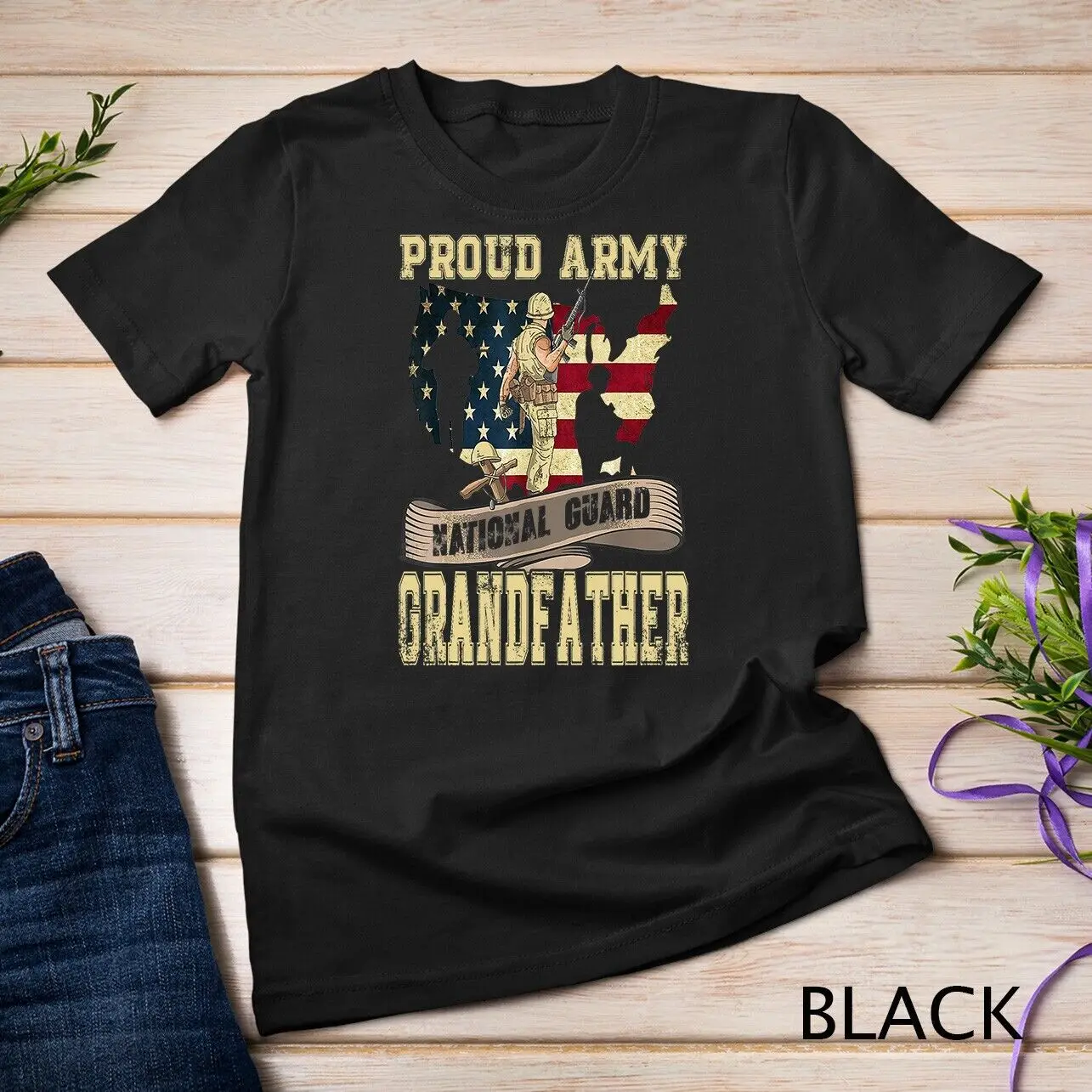 

Proud Army National Guard Grandfather T Shirt Veterans Day