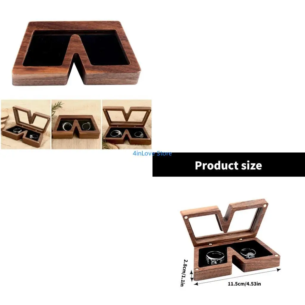 

T4MD Portable Rings Display Casket with Plush Lining for Travel and Home Use