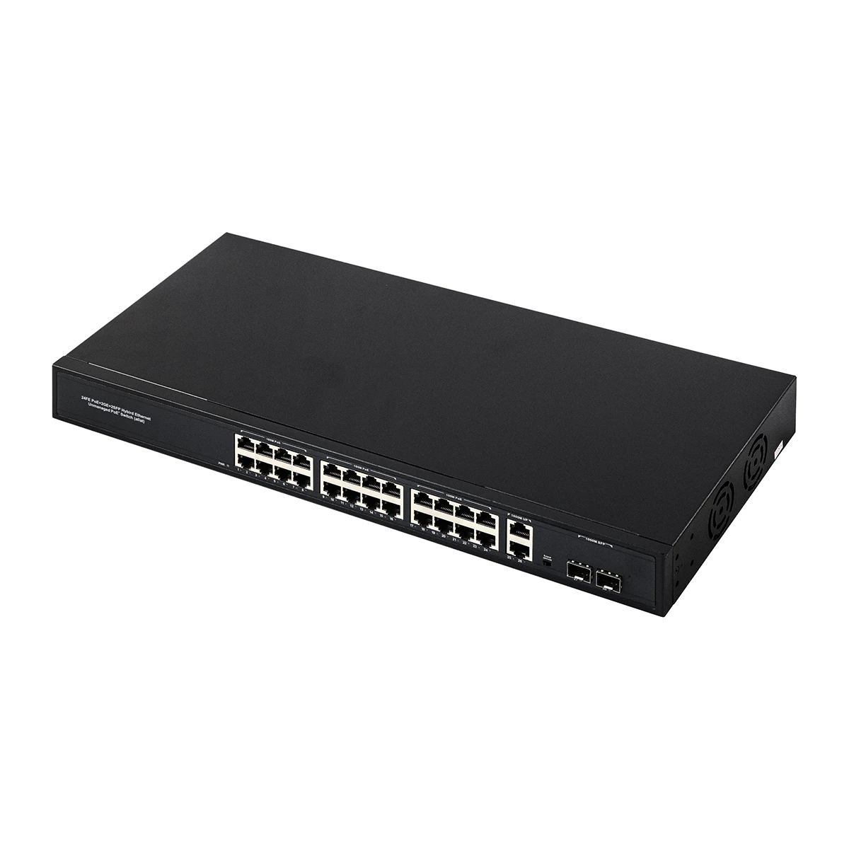 Conmutador de fibra gigabit poe no gestionado CCTV de 24 puertos, compatible con estante