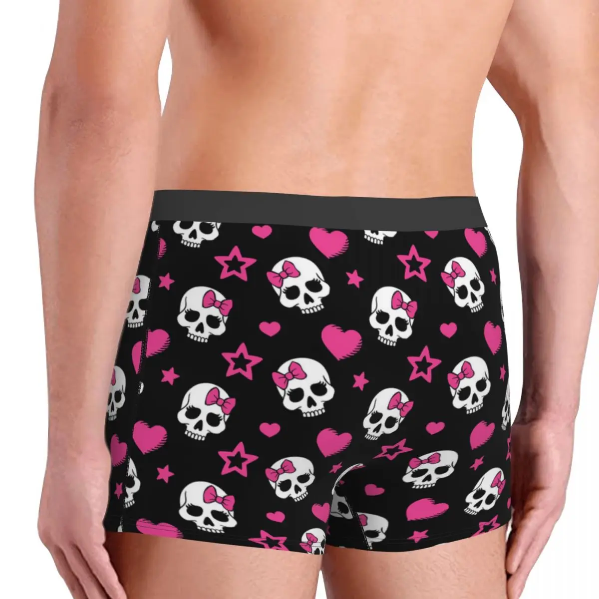 Custom Sexy Gothic Skeleton Death Skull Boxers Shorts Panties Men\'s Underpants Breathbale Briefs Underwear