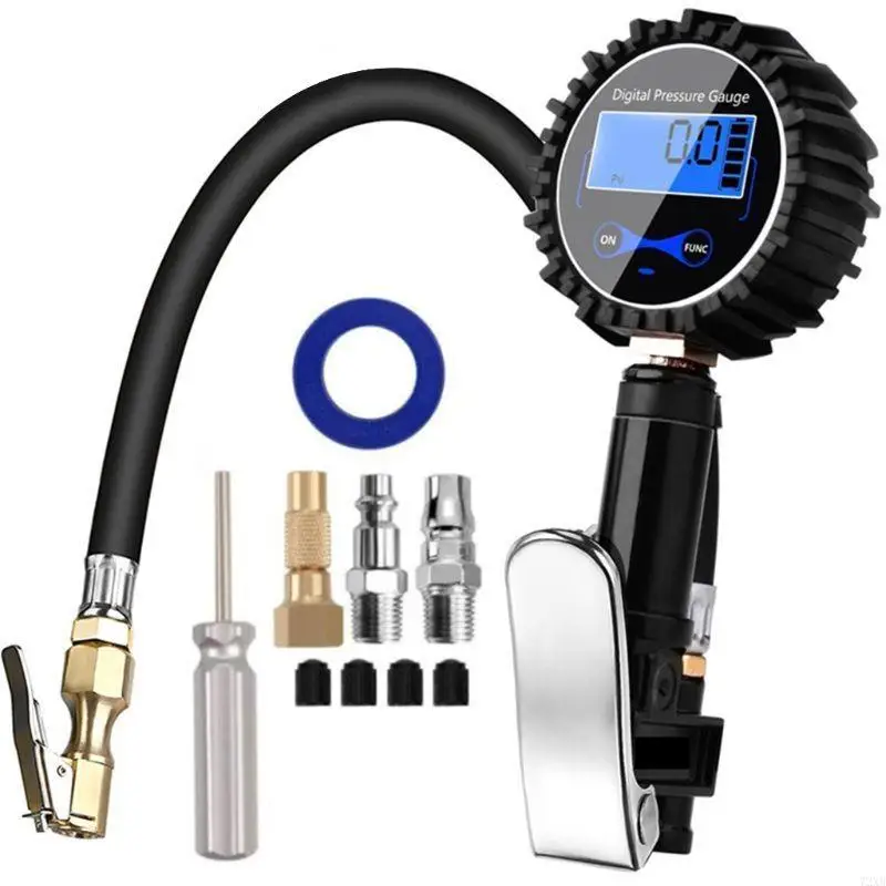 Digtal Car Air Tire Inflator Tool with Pressure Gauge Auto Air Compressor 72XB
