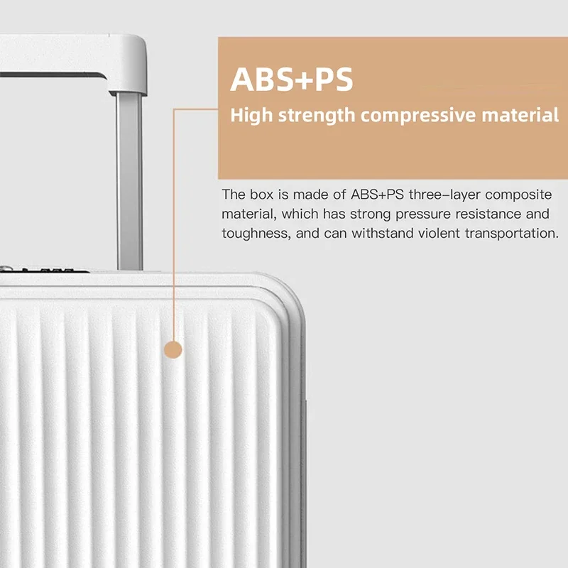 SUSHIMU Bordfreundliches Gepäck mit Frontöffnung, Trolley-Koffer für Männer und Frauen, 18-Zoll-Silent-Aluminiumrahmen