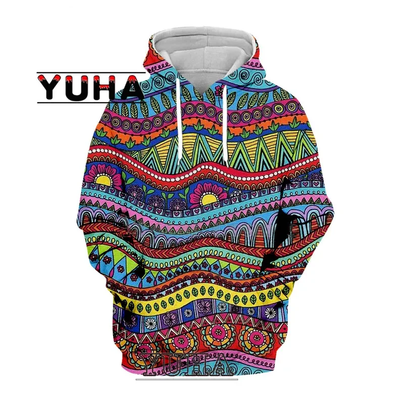 

Y2k Women's Sweater Hippie Clothes Colorful Psychedelic graphic 3D Hoodies Men Sweatshirt Harajuku Long Sleeve jackets Pullover