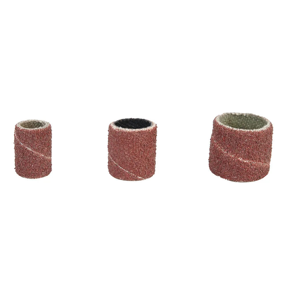 

51pcs Sanding Drum Band Mandrel 1/2in 3/8in 1/4in 120 Grit Rotary Tool Kit Sand Drum Mandrel Sandpaper Ring Rubber Grinding Set
