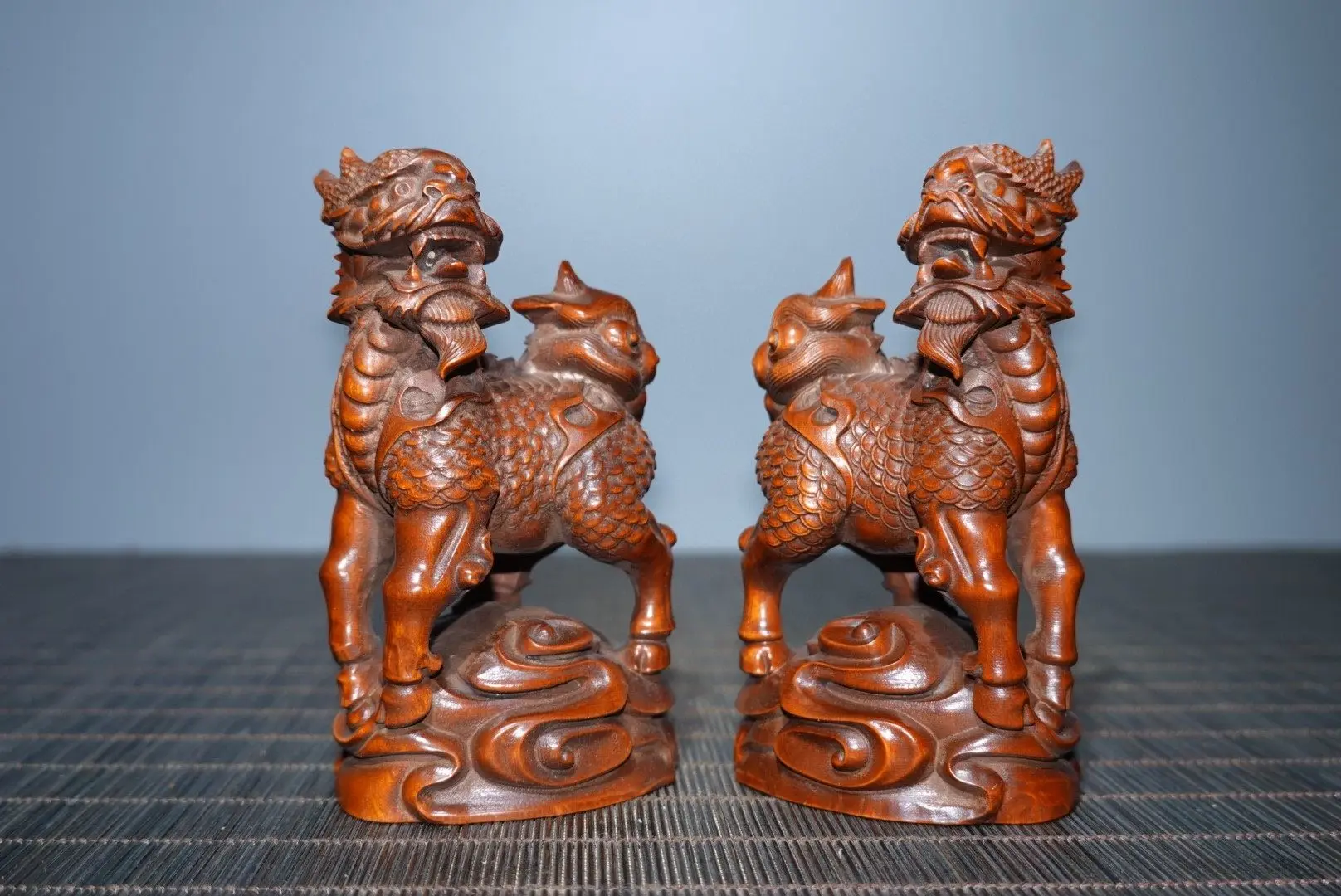 Carved Qilin Figurine Traditional Mythical Creature Sculpture for Living Room Shelves Office Desks and Decorative Gift Ideas