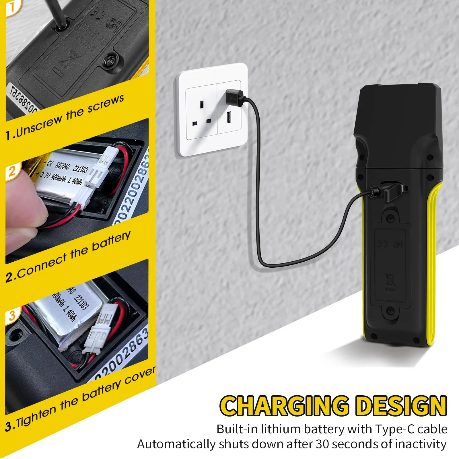 

Wall Scanner 5-in-1 Metal Wood Live Wire Detector,Stud Finder with AC Voltage Detection,Rechargeable,LCD Signal Bar,for Concrete